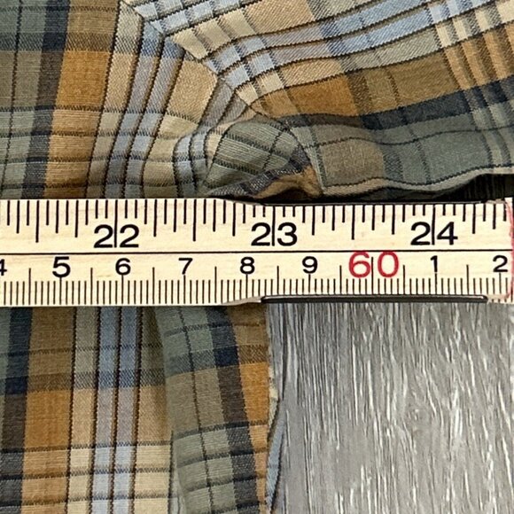 Plaid Blouse Long Sleeve Button Down Prairie Collared Top Career Casual Size XL‎ - Picture 7 of 7